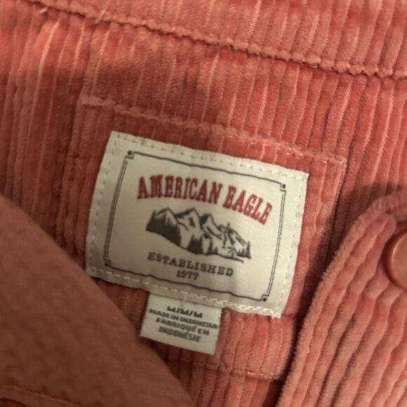 Women’s American Eagle Corduroy Pink Button Down Shirt Medium - Picture 6 of 6